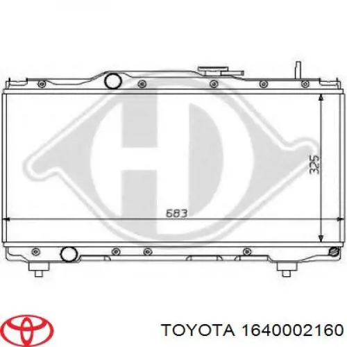 Радіатор охолодження двигуна 1640002160 Toyota