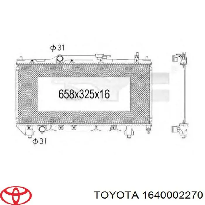 Радіатор 1640002270 Toyota