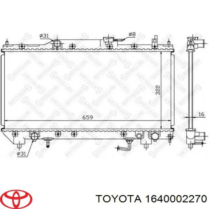 Радіатор основний Toyota 1640002270 ціна, від 68.14 USD