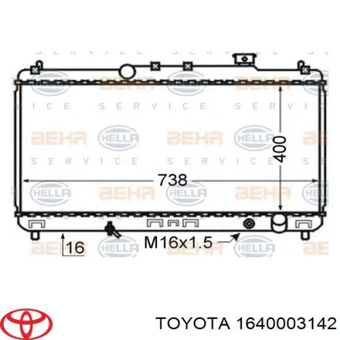 Купити 1640003142 Toyota Радіатор двигуна