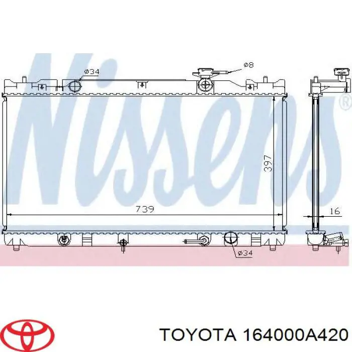 Радіатор основний Toyota 164000A420 ціна, від 49.72 USD