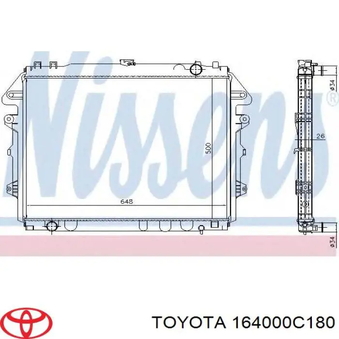 Радіатор основний Toyota 164000C180 ціна, від 77.37 USD