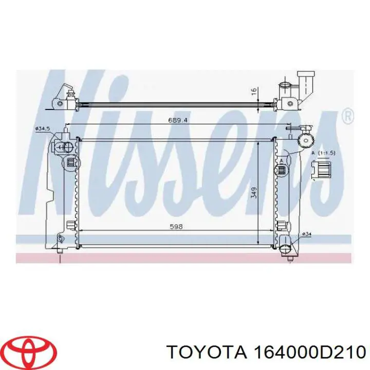 Купити 164000D210 Toyota Радіатор двигуна