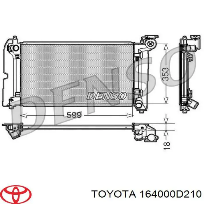 164000D210 Toyota Радіатор охолодження двигуна