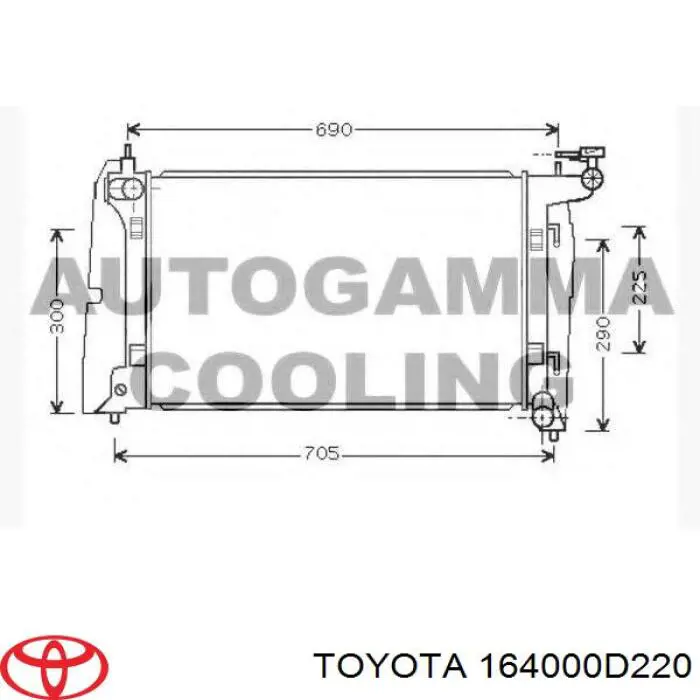 Радіатор основний Toyota 164000D220 ціна, від 71.59 USD