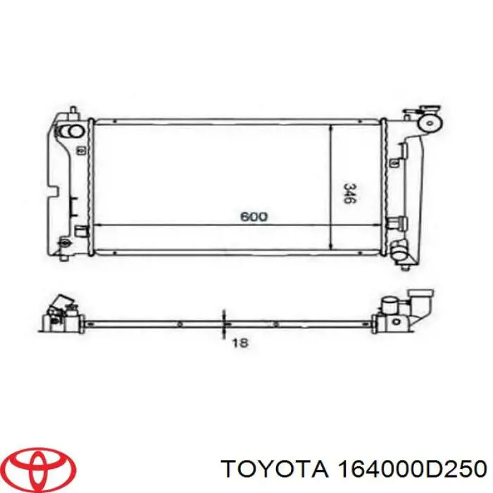 Купити 164000D250 Toyota Радіатор двигуна