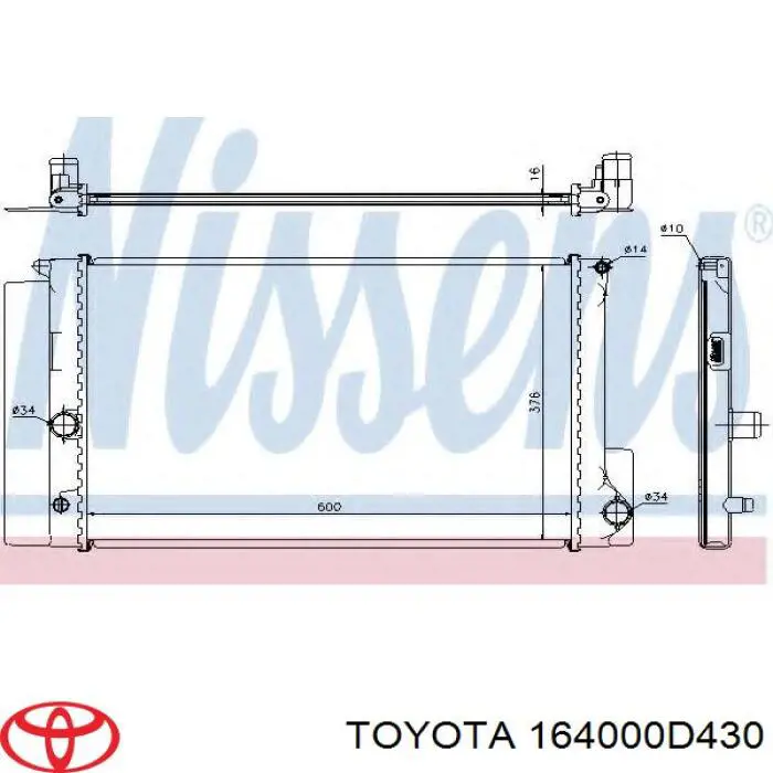 Радіатор основний Toyota 1640037250 ціна, від 66.40 USD
