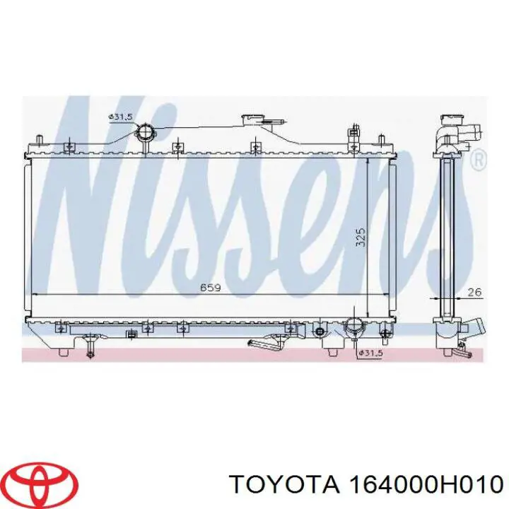 Купити 164000H010 Toyota Радіатор двигуна