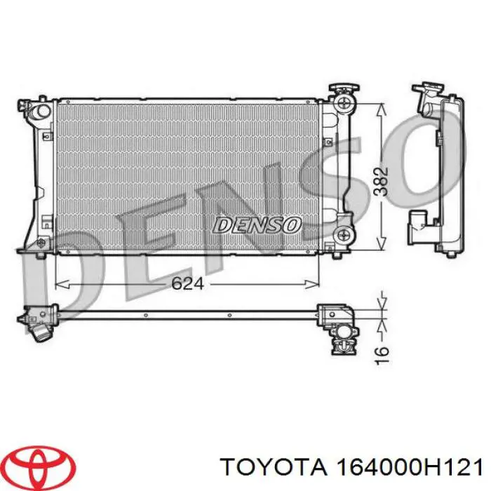 164000H121 Toyota радіатор охолодження двигуна