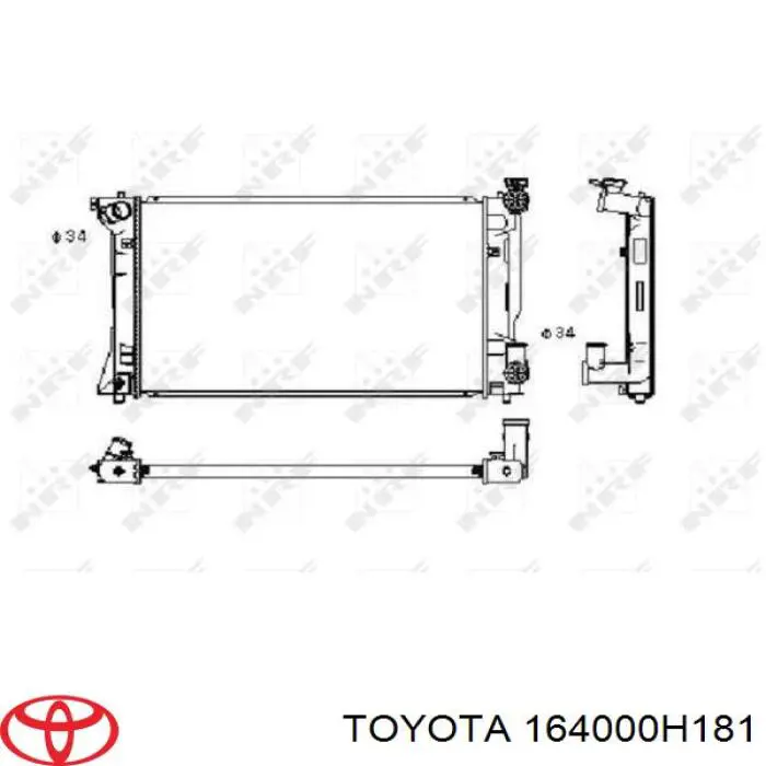 164000H181 Toyota радіатор охолодження двигуна