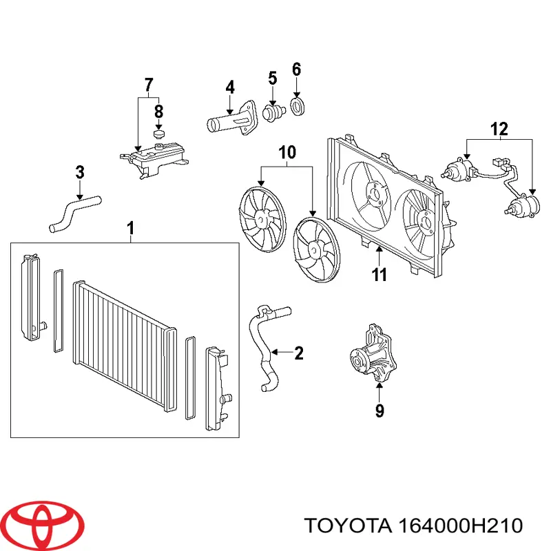 Купити 164000H210 Toyota Радіатор двигуна