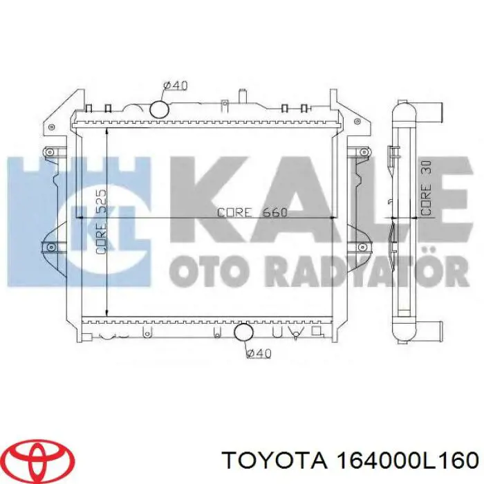 Радіатор основний Toyota 164000L160 ціна, від 102.86 USD