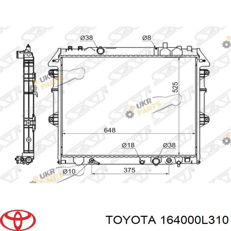 Радіатор основний Toyota 164000L310 ціна, від 126.69 USD