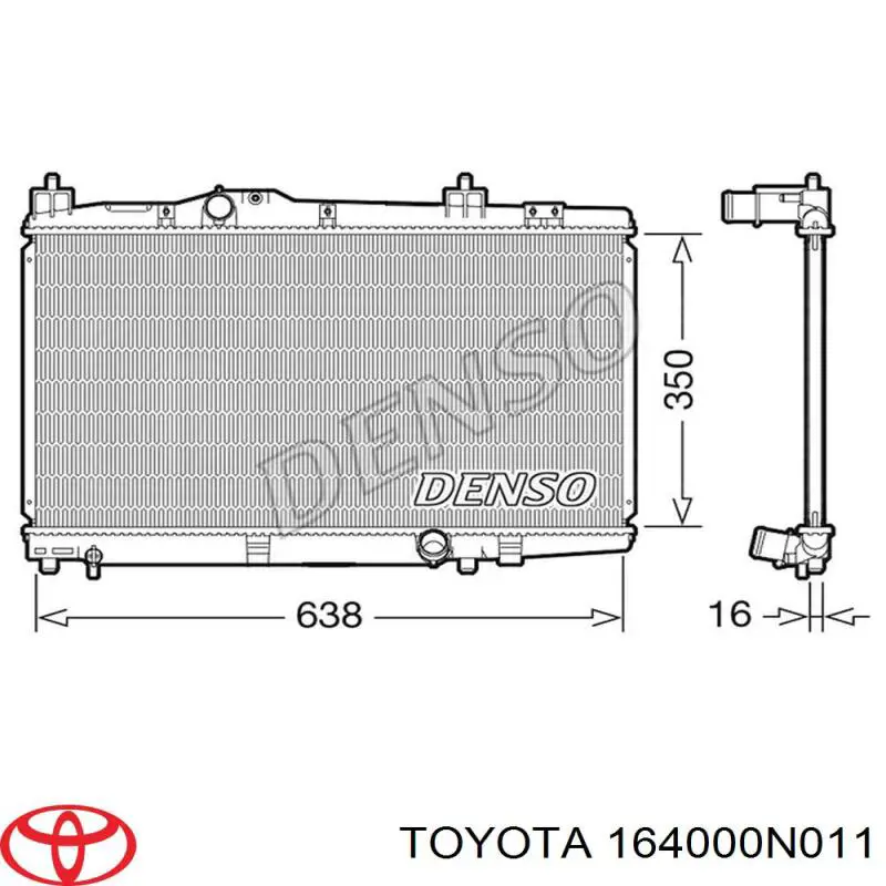 Купити 164000N011 Toyota Радіатор двигуна