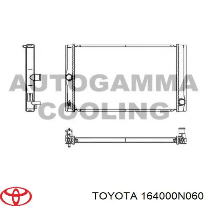 Радіатор охолодження двигуна 164000N060 Toyota