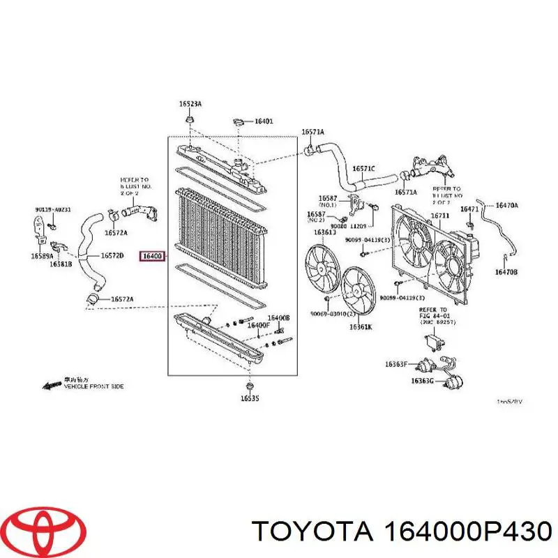 164000P430 Toyota радіатор охолодження двигуна