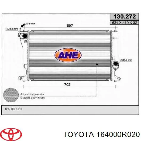 Радіатор основний Toyota 164000R010 ціна, від 144.13 USD