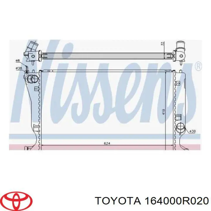 164000R010 Toyota Радіатор охолодження двигуна