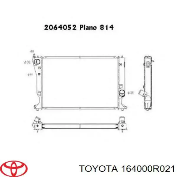 Радіатор охолодження двигуна 164000R021 Toyota