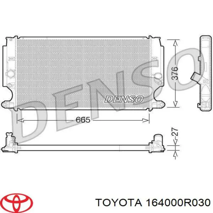 164000R030 Toyota радіатор охолодження двигуна
