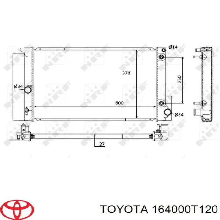 Радіатор основний Toyota 164000T120 ціна, від 105.27 USD