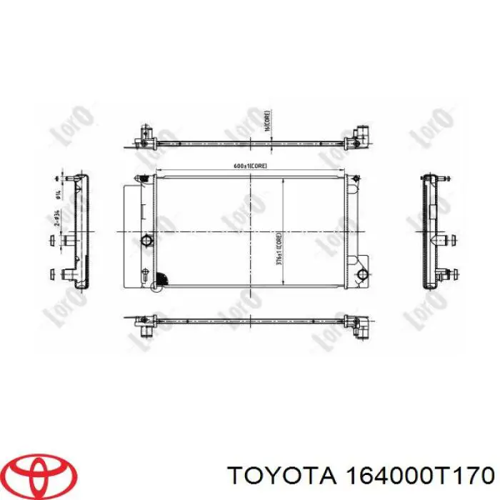 Купити 164000T170 Toyota Радіатор двигуна