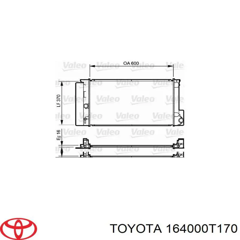 164000T170 Toyota радіатор охолодження двигуна