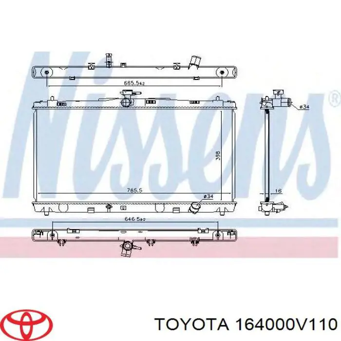 Радіатор 164000V110 Toyota