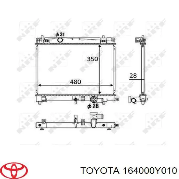 Радіатор основний Toyota 164000Y010 ціна, від 148.10 USD