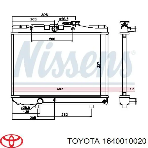 Радіатор основний Toyota 1640010020 ціна, від 83.28 USD
