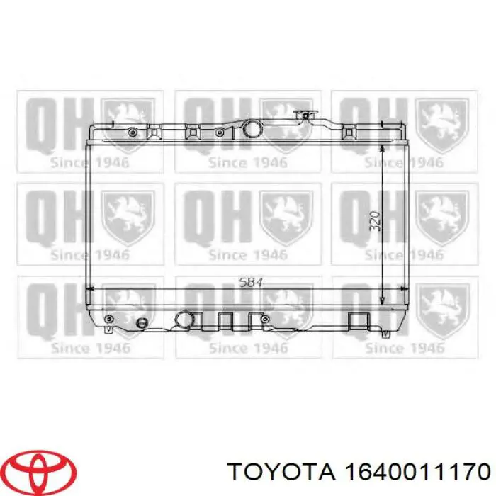 Радіатор основний Toyota 1640011170 ціна, від 56.31 USD