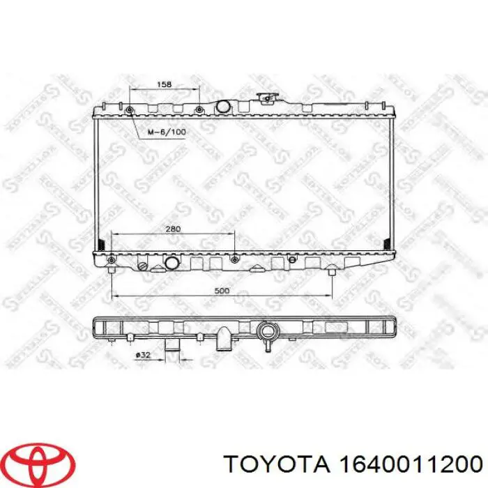 1640011200 Toyota Радіатор охолодження двигуна