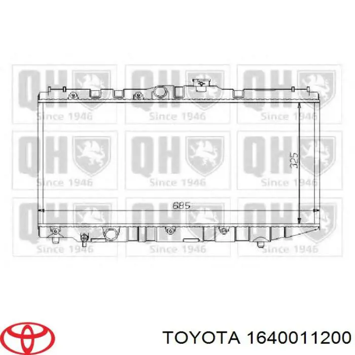 Радіатор основний Toyota 1640011200 ціна, від 81.17 USD