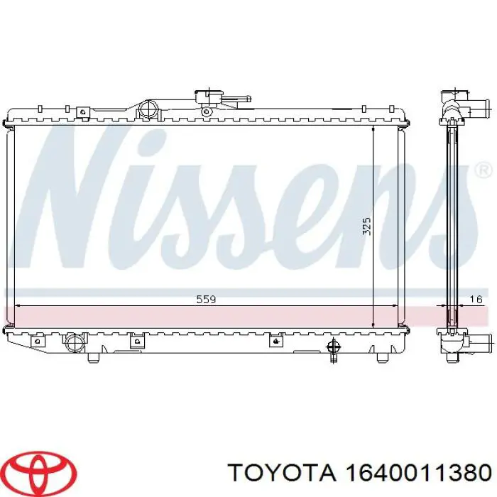 Купити 1640011380 Toyota Радіатор двигуна