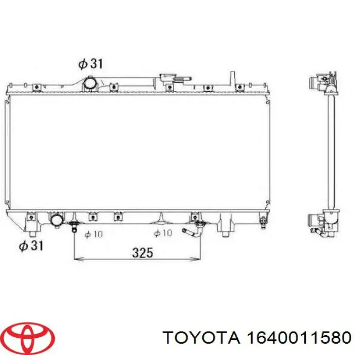 Радіатор 1640011580 Toyota
