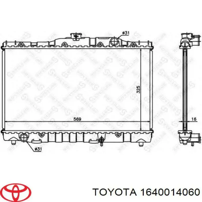 Радіатор 1640014040 Toyota