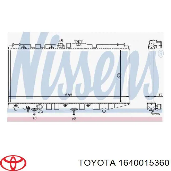 1640015360 Toyota Радіатор охолодження двигуна