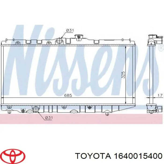 Радіатор 1640015400 Toyota