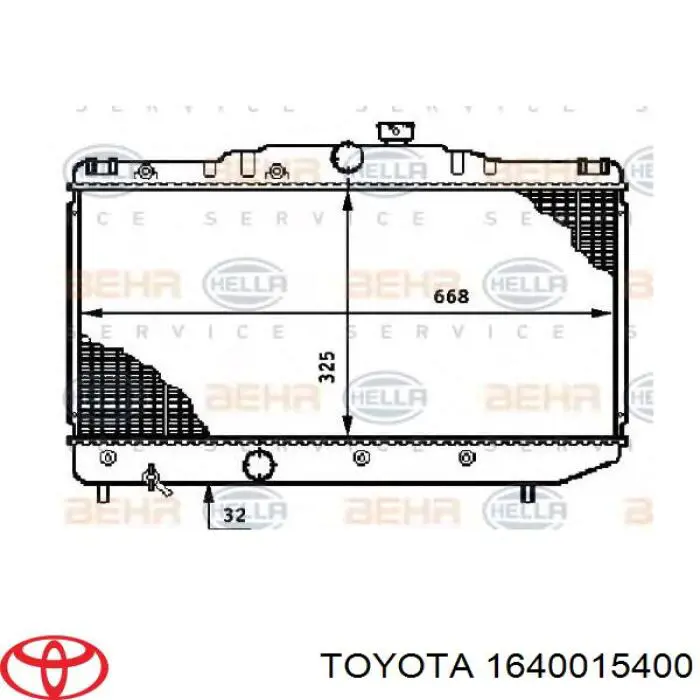 1640015400 Toyota Радіатор охолодження двигуна