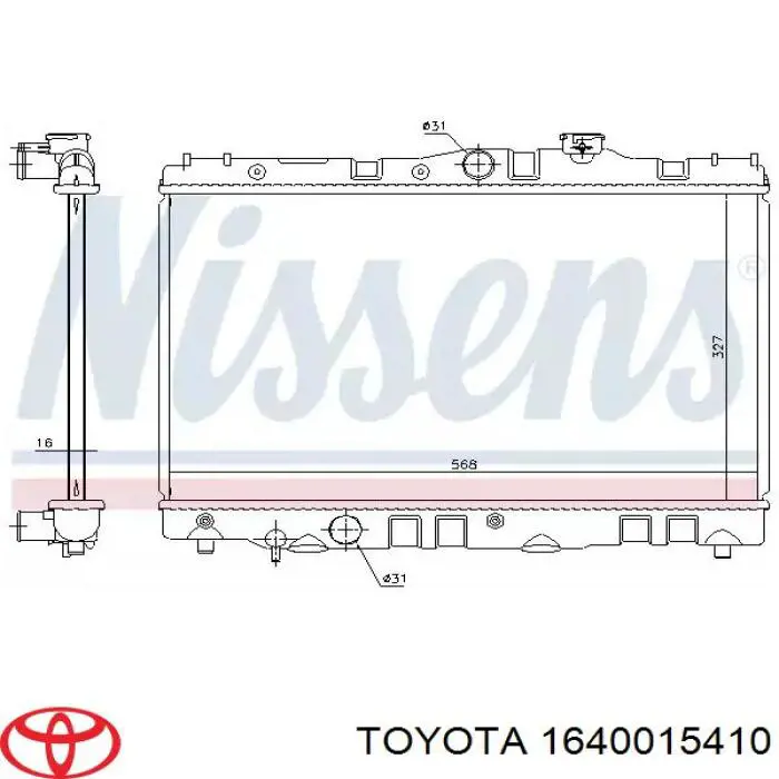 Радіатор 1640015410 Toyota