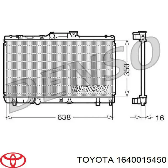 Радіатор основний Toyota 1640015450 ціна, від 61.13 USD