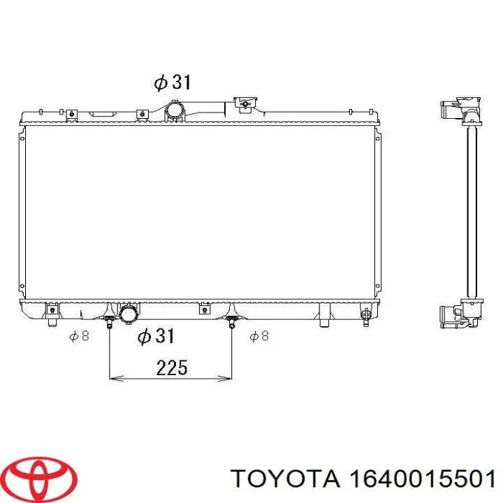 Купити 1640015501 Toyota Радіатор двигуна