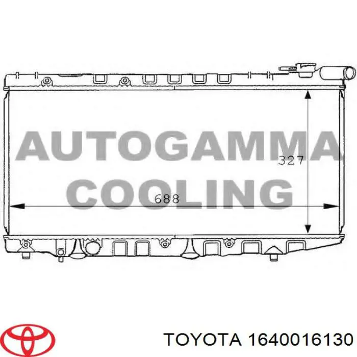 Радіатор 1640016130 Toyota