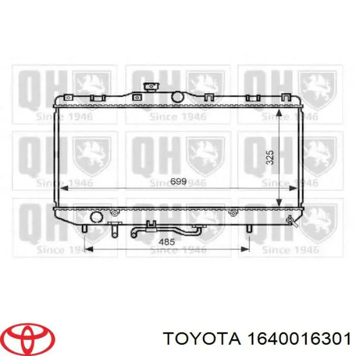 Радіатор основний Toyota 1640016301 ціна, від 68.88 USD