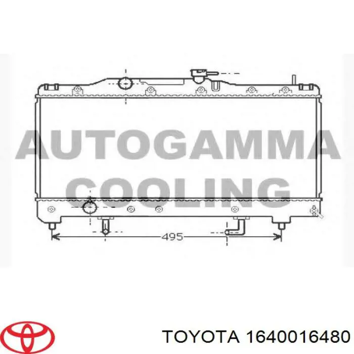 Радіатор охолодження двигуна 1640016480 Toyota