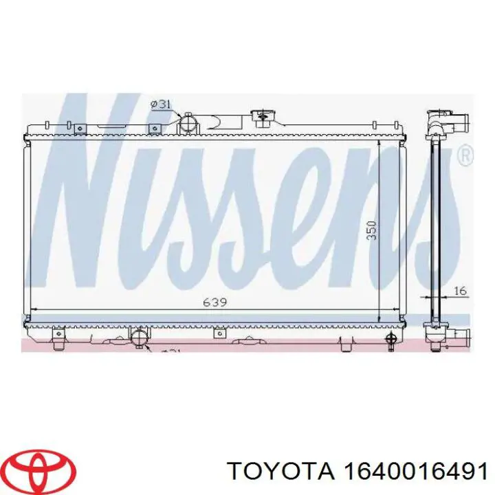 Радіатор основний Toyota 1640016491 ціна, від 66.83 USD