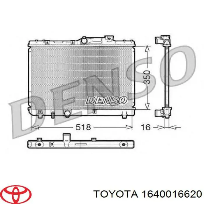 1640016620 Toyota радіатор охолодження двигуна