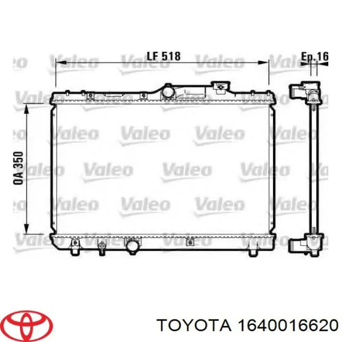 Купити 1640016620 Toyota Радіатор двигуна
