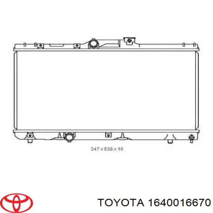 Радіатор охолодження двигуна 1640016670 Toyota