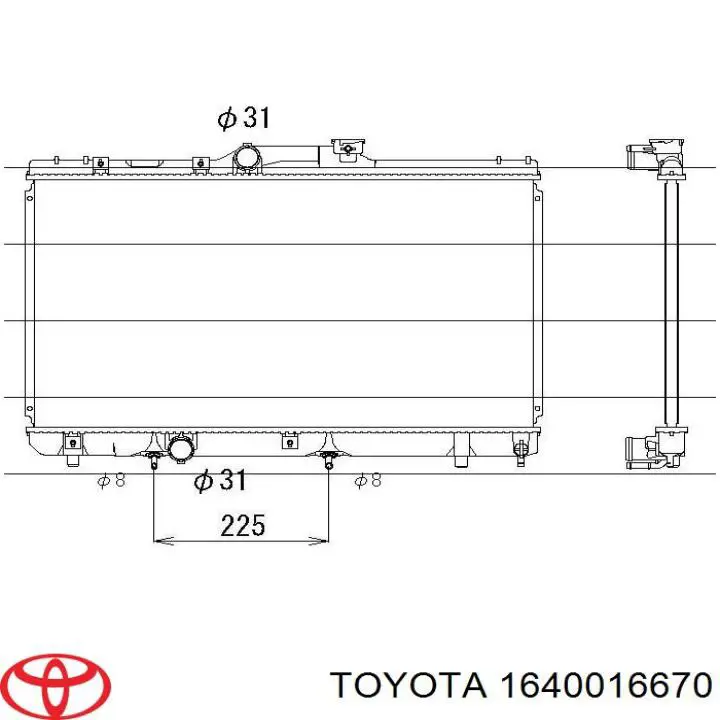 Радіатор 1640013501 Toyota